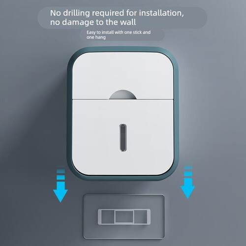 Toilet Paper Holder Wall Mounted Tube Tray Tissue Box Shelf