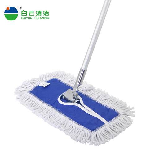 白云清洁平板拖把尘推铝合金杆物业保洁布套式棉纱拖布排拖