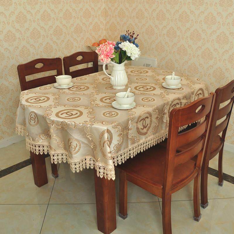 伸缩摺叠椭圆形餐桌布布艺客厅家用椭圆桌布半圆形桌布欧式简约长