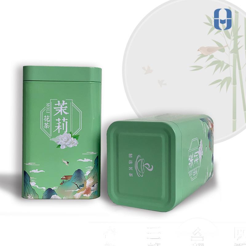 茉莉花茶包装雀舌铁罐绿茶包装毛尖方形铁罐中国茗茶铁盒加工