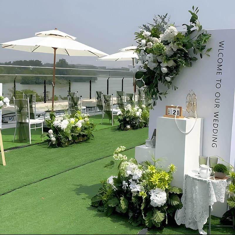 草坪婚礼布置户外遮阳伞大型遮阳伞白色装饰伞庭院伞婚庆摆摊印刷