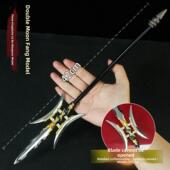 古三国金属冷兵器大吕布方天彩绘戟和杨陀三尖刀合金模型兵器饰品