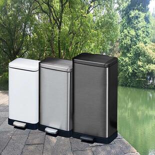 15L20L30L40L50L60L不锈钢脚踏家用收纳桶商用厨房静音缓降垃圾桶