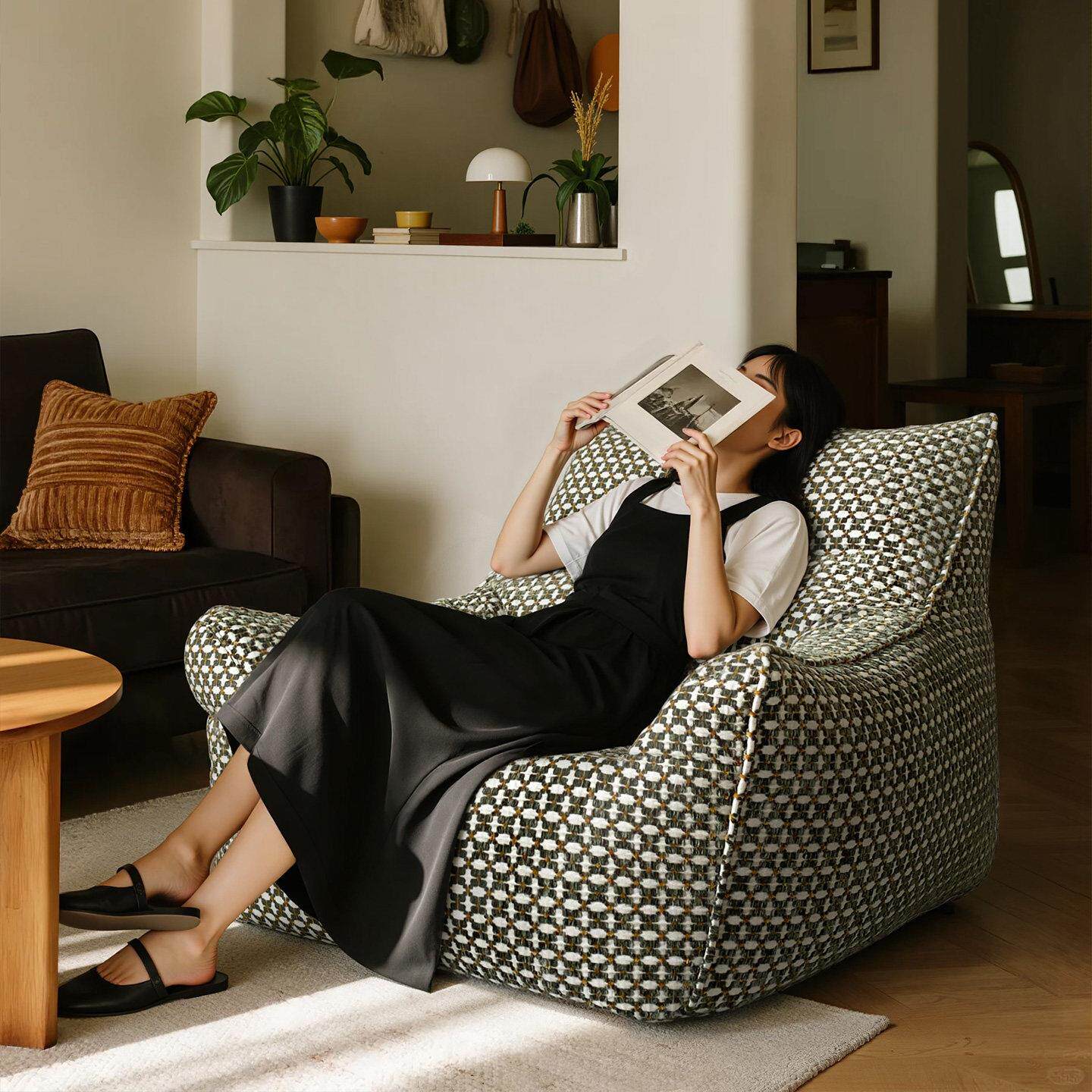 格士梵懒人沙发可拆洗豆袋榻榻米客厅单人沙发可躺可睡休闲椅