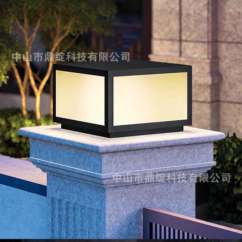 现代简约柱头灯太阳能墙柱灯别墅花园大门庭院柱灯户外防水围墙灯