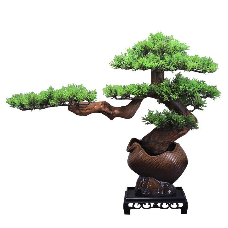 仿真花创意办公室摆件招财迎客松装饰摆设品家居客厅软装工艺品
