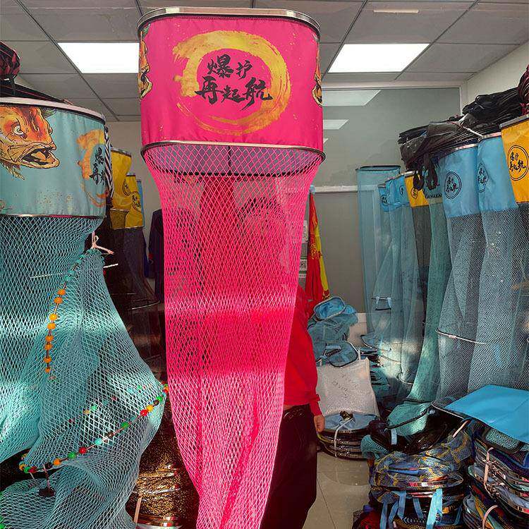 黑坑鱼护涂胶尼龙编防挂速干加厚不锈钢飞磕口圈渔户渔护鱼网兜