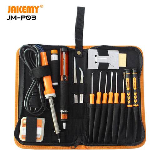 JM-P03便携式电烙铁工具套装17合一多功能家用维修组合工具包