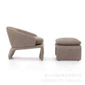 北欧设计家用实木沙发椅时尚 别墅客厅会所待客酒店接待靠背休闲椅