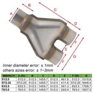 汽车排气尾喉改排装 EP003气系统 不锈钢三通四通X型管Y型进通出XH