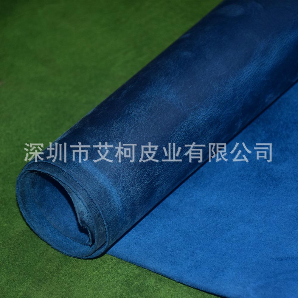 现货疯马皮10色可选黄牛头层牛皮复古蜡感变色本子皮环保疯马皮料