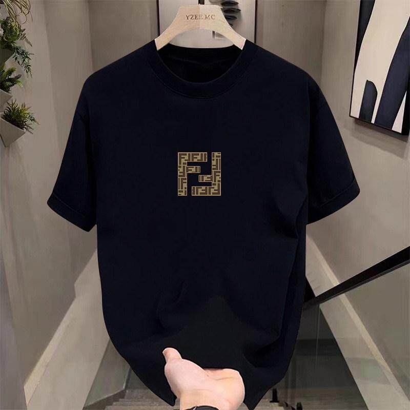 欧洲站~简约时尚！2025夏季100%纯棉男短袖班服百搭潮流情侣团服