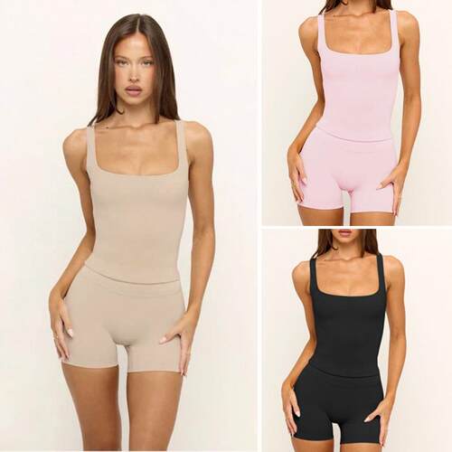 Y2K Square Neck Crop Womenswear Casual Body Defining Slim
