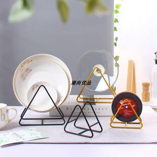 隔热垫铁艺收纳架杯垫展示三角架防烫垫架盘垫碗垫架子盘子支架子