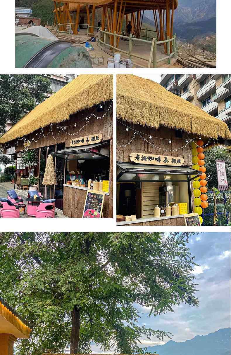 Моделирование соломенной крышей 仿真茅草瓦屋假稻草人造塑料地毯式耐用户外农家乐凉亭别墅装饰