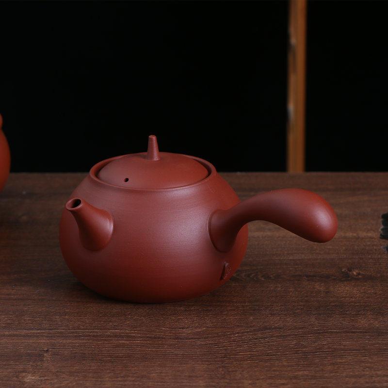 潮州砂铫煮茶壶红泥侧把烧水壶玉书煨泡茶壶薄锅仔套装朱泥电陶炉