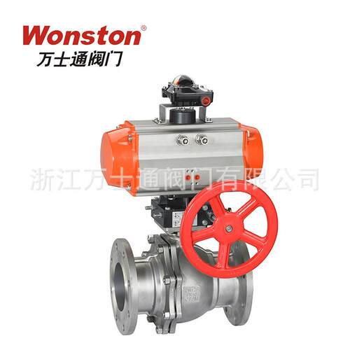 厂家直销现货工业用日标气动双向不锈钢法兰气动球阀上海全通径