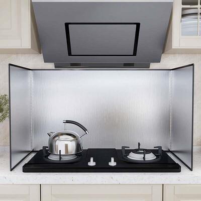 Stainless Steel Foldable Gas Stove Baffle Oil-Proof Baffle