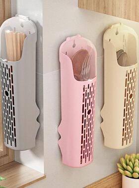Wall-mounted plastic chopstick holder with a lid, used as a