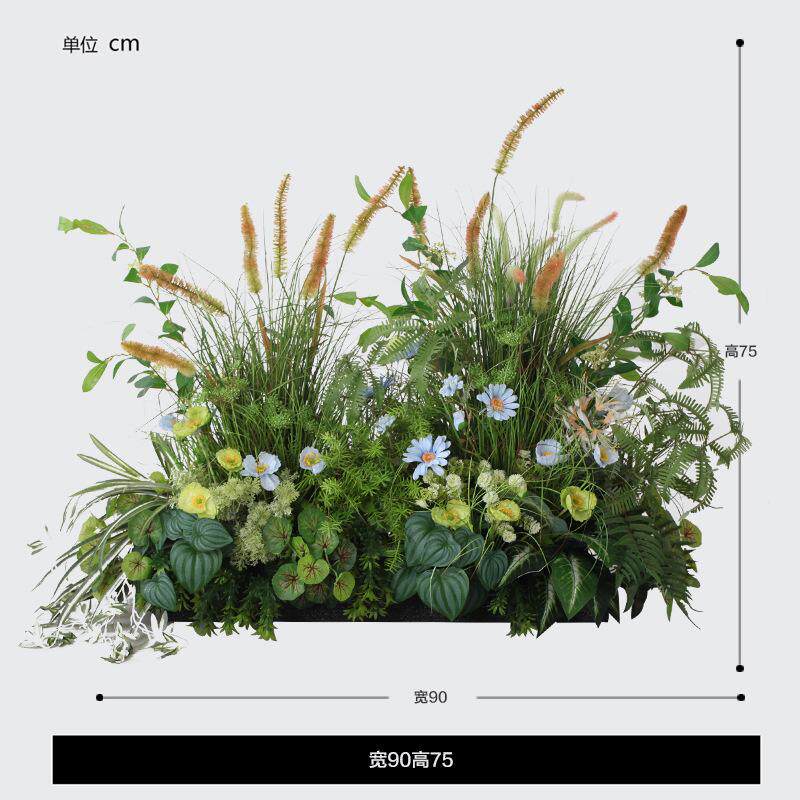 植物墙角绿装潢小清新植组合装饰品服装狗尾巴草隔断店面客厅