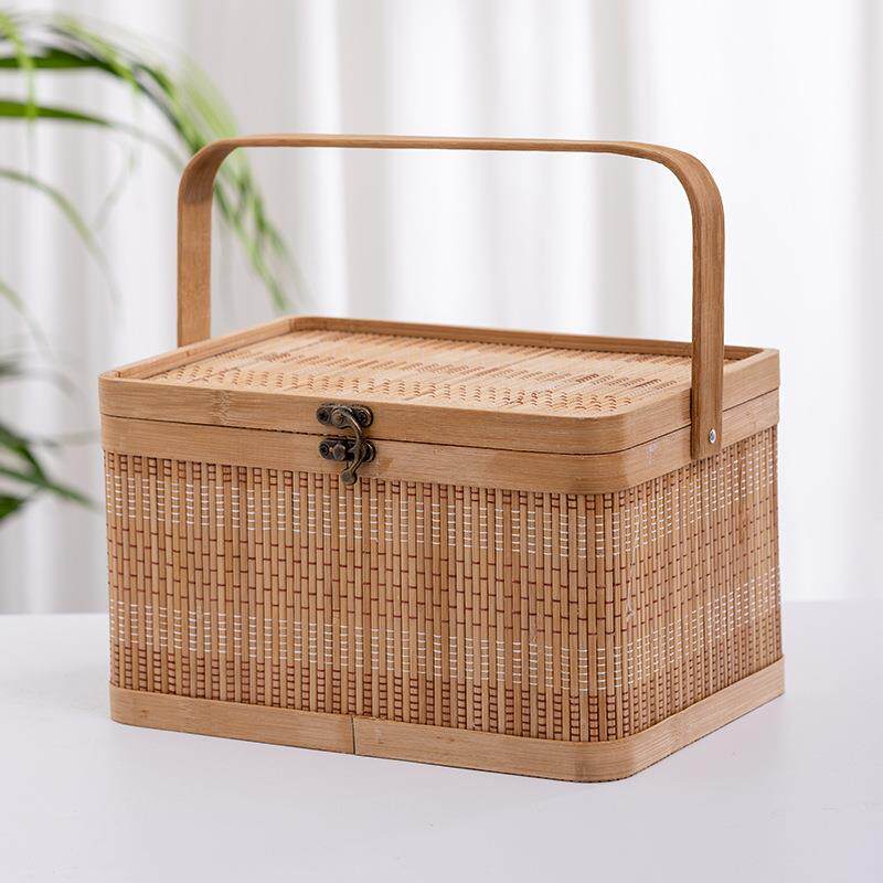 新款直销创意礼品盒竹篮子月饼粽子土鸡蛋大闸蟹水果干货礼品竹包