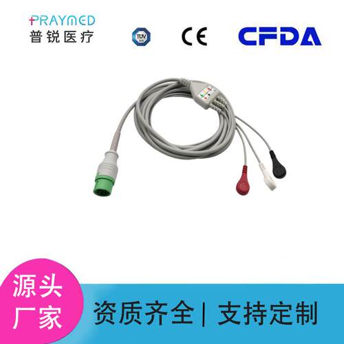 兼容科曼心电导联线C50/60 STAR8000E 监护仪通用12针3导5导厂家