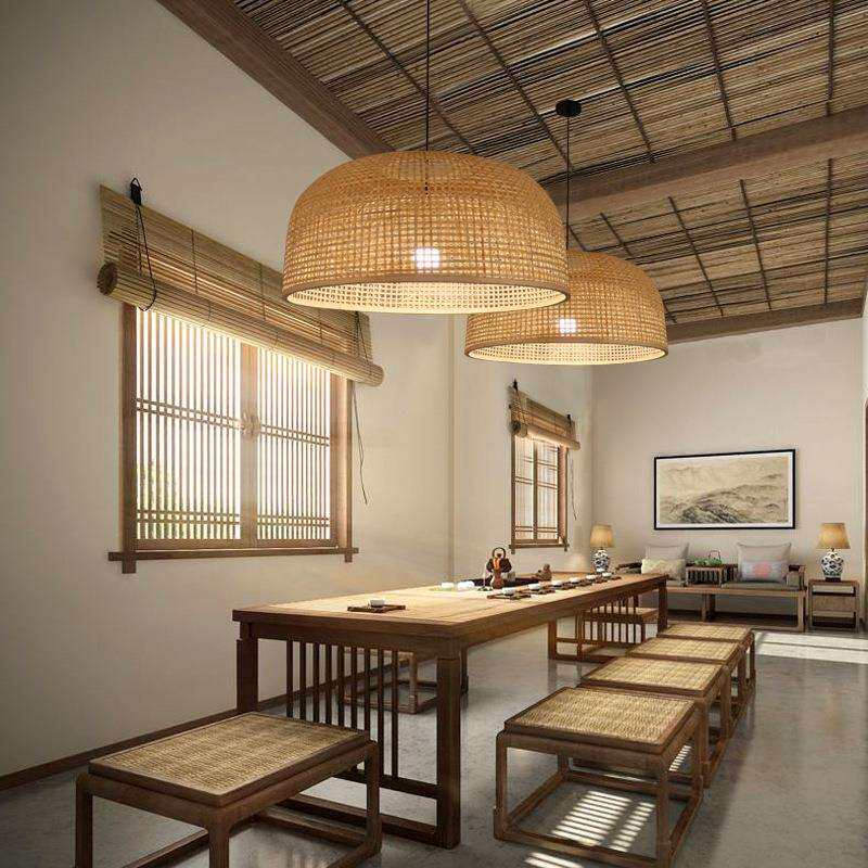 中式竹编灯火锅店吊灯禅意茶室灯东南亚餐厅饭店民宿客栈装饰灯具