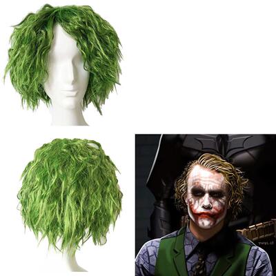 Joker Cosplay Wig Short Fluffy Curly Hair Batman Halloween