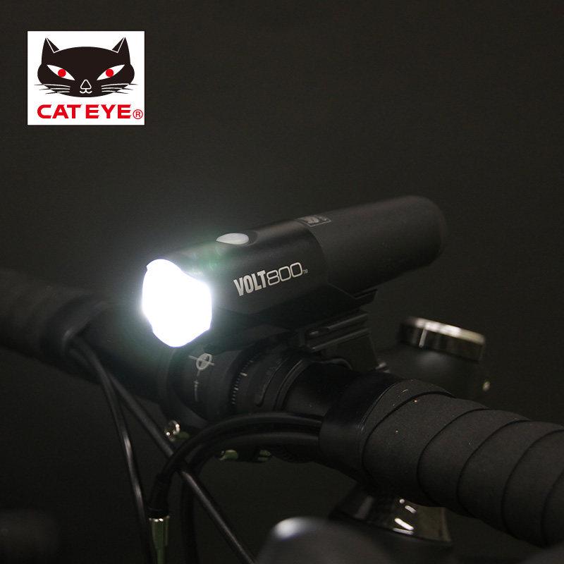 CATEYE猫眼VOLT800自行车前灯夜骑强光充电手电筒山地车骑行装备