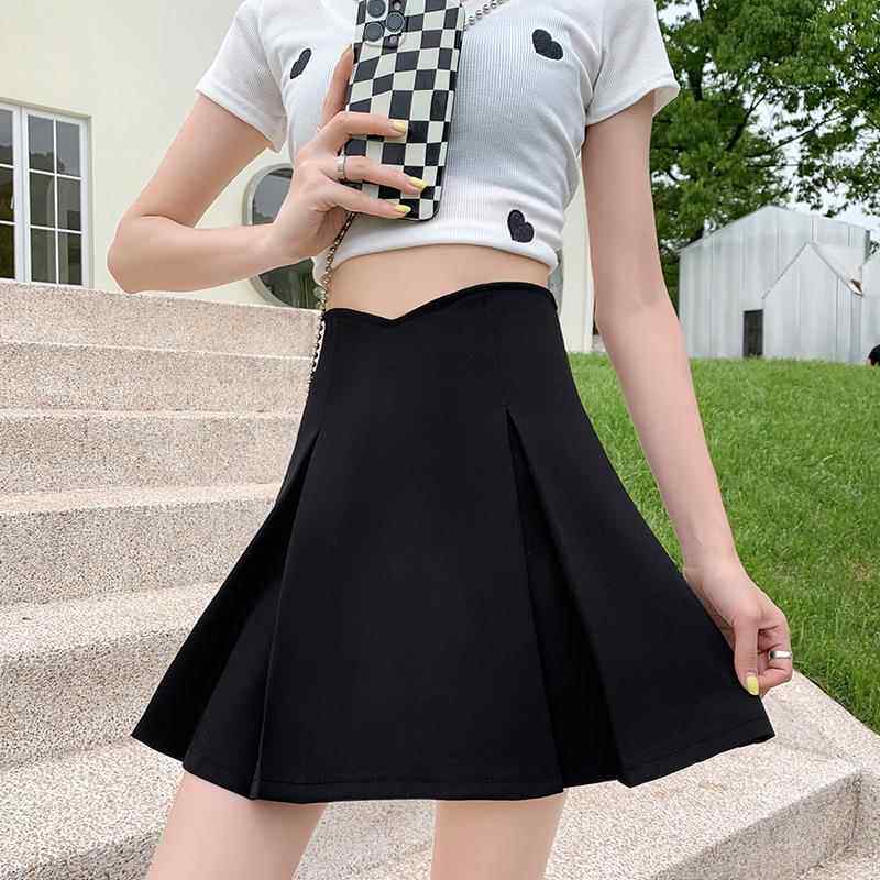 卡其色百褶裙女半身裙短裙夏季薄款2025新款春秋高腰显瘦a字裙子