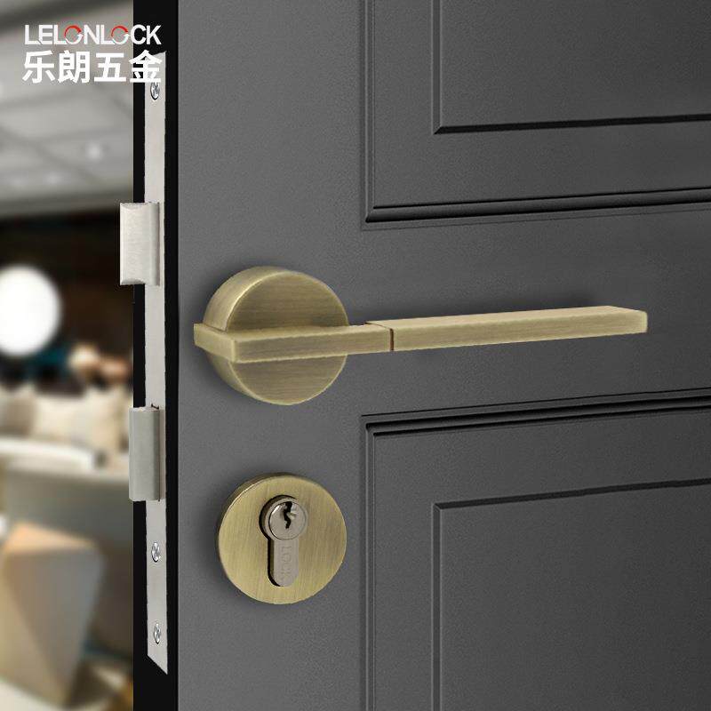 锌合金实心执手锁室内静音门锁分体卧室房门锁酒店家装实木门锁