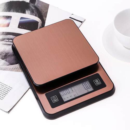手冲电子咖啡秤计时多功能3KG-0.1g厨房秤带体温计