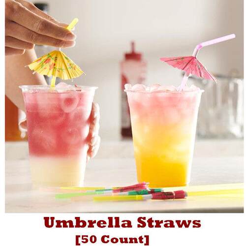 Umbrella Straws Flexible Plastic Cocktail Straws
