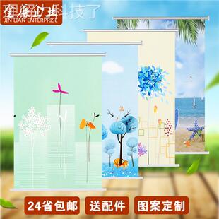 手式 升窗帘遮光卷帘室浴09253卧室卫生间百叶窗帘卷拉全防水 拉式
