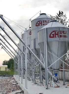 安徽生产安装6810152030吨带计称重出料绞龙镀锌板料塔