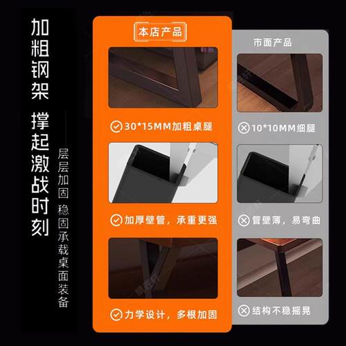 洞台板电脑洞桌式家用书桌书架一体子工书桌置物桌作台学习桌卧室