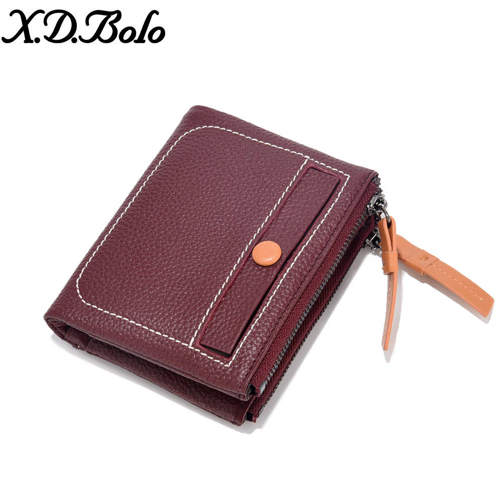 短款女士钱包韩版时尚双拉链零钱包软牛皮多卡位女式钱夹外贸