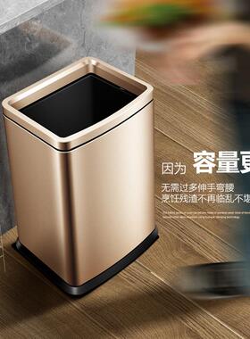 GAOK大容量不锈钢开口垃圾桶收纳桶无盖垃圾桶8828/8858
