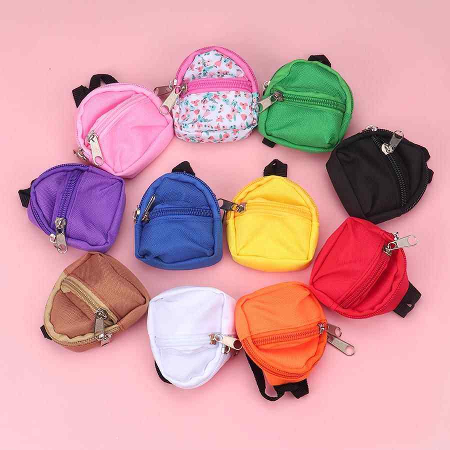 迷你微缩小书包场景摆件拉链可开手办人偶背包配件儿童过家家玩具