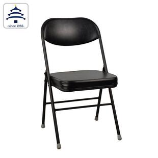 正品天坛椅天坛折叠椅全黑会议椅皮革金属椅办公椅769B