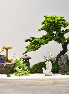 室迎内景观造景新水景观流水摆SRM件循水中式庭院环茶室客松仿真