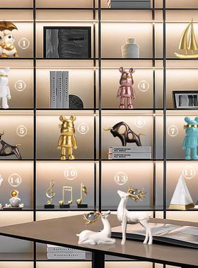 创意装饰摆件客厅家居饰品酒柜电视柜现代轻奢工艺品办公王金