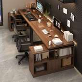 双人电脑桌台式 电竞桌l型书桌书架一体桌并排家用办公桌转角桌子