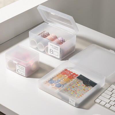 Desktop Covered Dustproof Sticker and Card Storage Box with