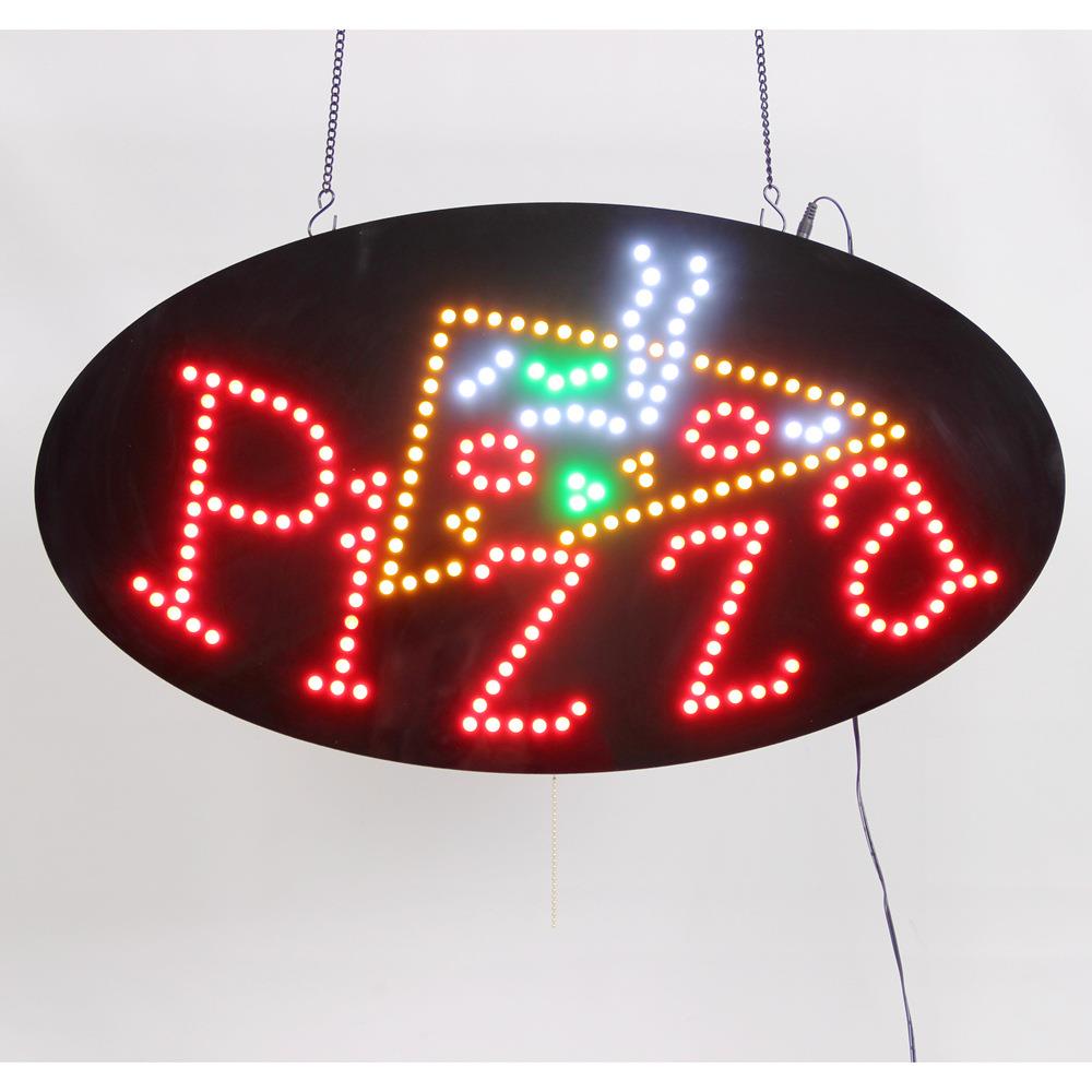 披萨店LED广告牌挂牌店面门牌标识 灯箱 LED PIZZA SIGN 48x24cm
