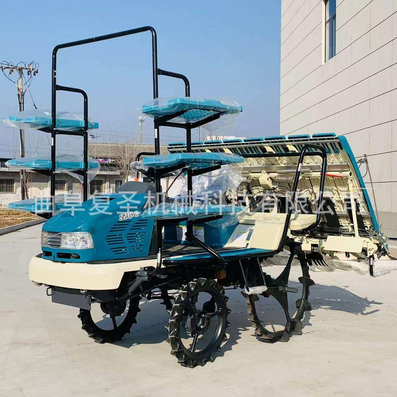 印尼热销款乘坐式水稻插秧机6行8行农用大型速水稻田种植机