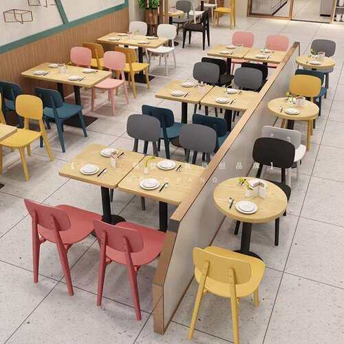 L7公司员工食堂餐饮小吃快餐店餐桌椅商用组合粉店面馆饭堂餐厅学