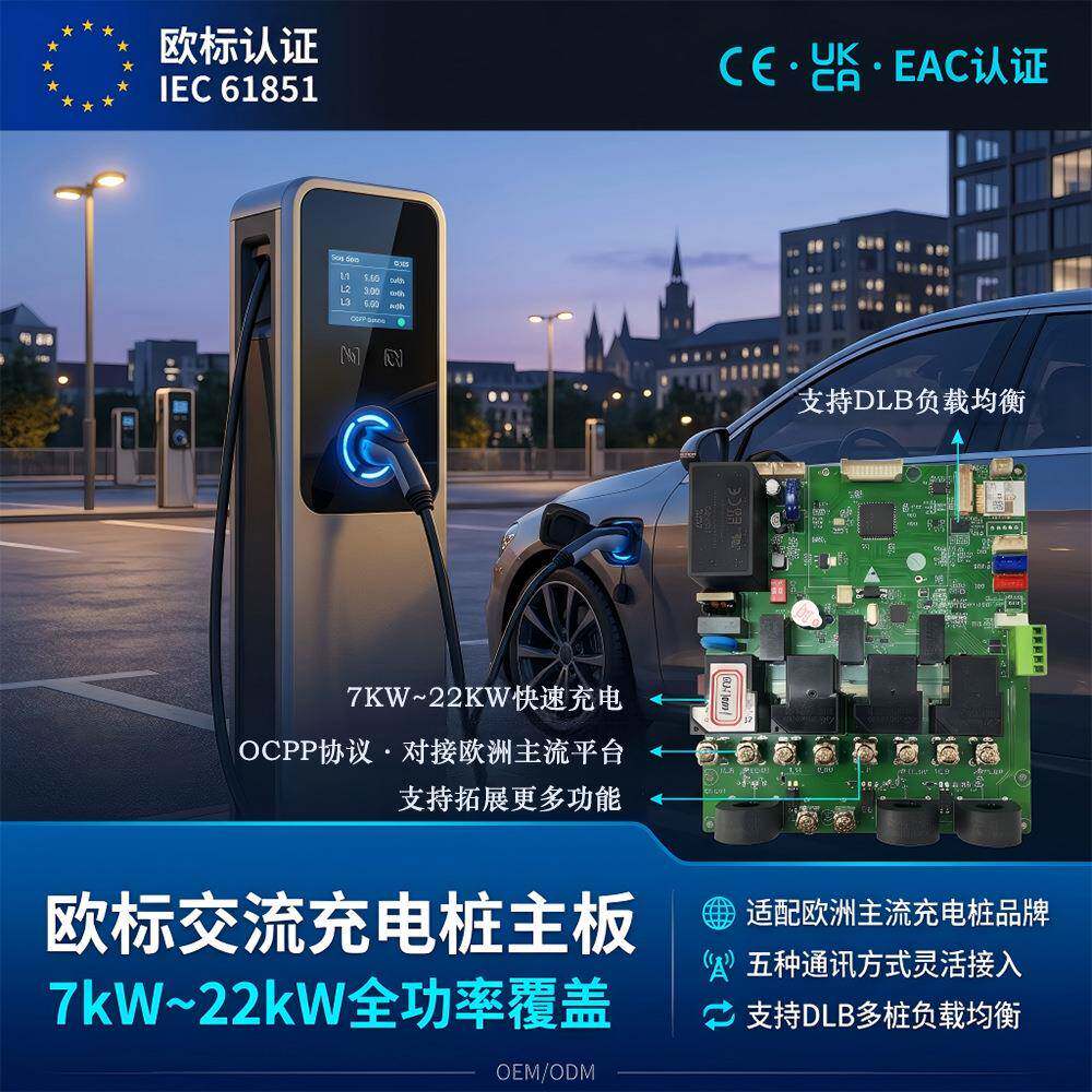 欧标交流充电桩主板7kW/22kW单三相通用DLB涂鸦OCPP1.6充电桩主板图片