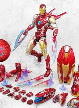 新款钢铁侠手办MK50 模MK85装甲SF蜘蛛人侠偶摆件复仇型者H玩具联