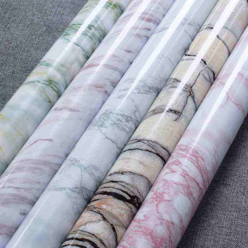 加厚大理石家用厨房防油贴纸防水自粘灶台橱柜桌面浴室瓷砖墙贴纸